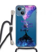 Stars quote: iPhone 13 mini Transparant Hoesje met koord