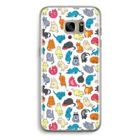 Kleurrijke katten: Samsung Galaxy S7 Edge Transparant Hoesje - thumbnail