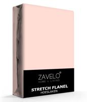 Zavelo Stretch Flanel Hoeslaken Poederroze-2-persoons (140x200 cm)