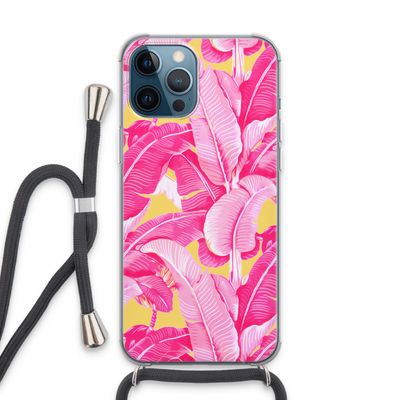 Pink Banana: iPhone 13 Pro Max Transparant Hoesje met koord