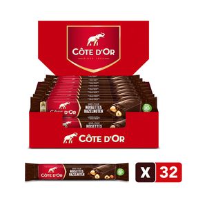 Côte d'Or chocoladerepen - puur hele hazelnoten - 45g x 32