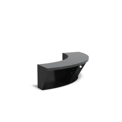 Keerwand + zitrand aluminium 100 x 40 cm binnenbocht