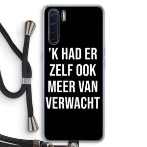 Meer verwacht - Zwart: Oppo A91 Transparant Hoesje met koord