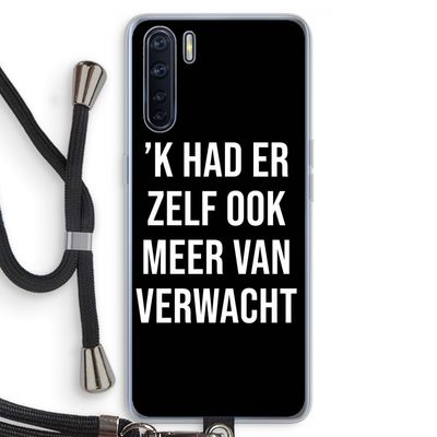 Meer verwacht - Zwart: Oppo A91 Transparant Hoesje met koord