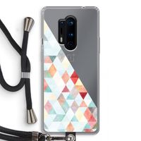 Gekleurde driehoekjes pastel: OnePlus 8 Pro Transparant Hoesje met koord