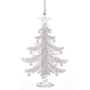 1x Kerstboomversiering acryl kerstboom 13 cm   -