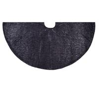 Anna Collection kerstboomrok - kerstboom onder kleed - zwart - D120 cm - glans - rond