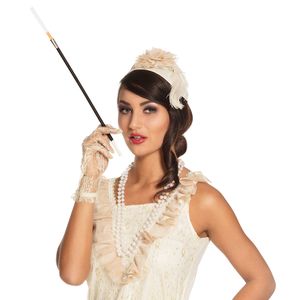 Carnaval Sigaretten houder Flapper - zwart - charleston/jaren 20 stijl