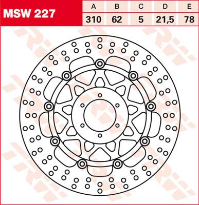 TRW Remschijf, remschijven voor de moto, MSW227