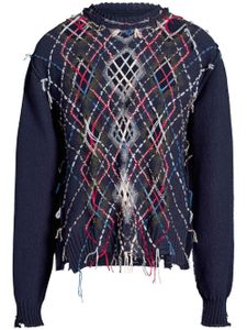 Maison Margiela pull en maille intarsia - Bleu