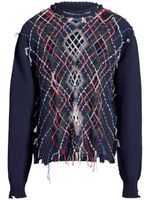 Maison Margiela pull en maille intarsia - Bleu - thumbnail