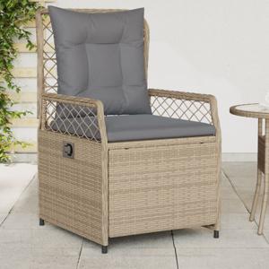 Tuinstoelen 2 st verstelbaar poly rattan beige