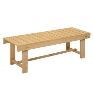 Outsunny Tuinbank 2-zits zitbank houten bank tuinmeubelen massief hout naturel 1,1 m | Aosom Netherlands