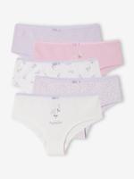 Set van 5 meisjes shorts met bloemen donkerpaars