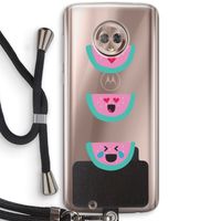 Smiley watermeloen: Motorola Moto G6 Transparant Hoesje met koord