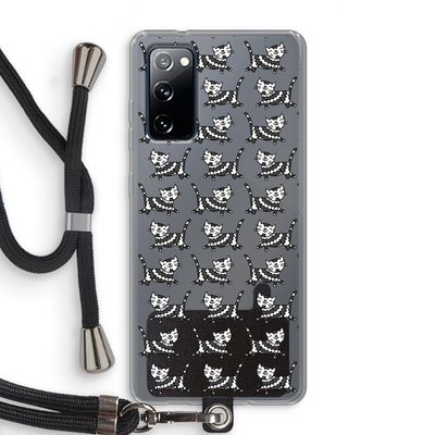 Zwarte poes: Samsung Galaxy S20 FE / S20 FE 5G Transparant Hoesje met koord