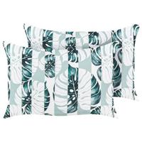 Beliani-TERMINI-Tuinkussen set van 2-Groen-40 x 60 cm-Polyester - thumbnail