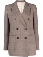 Fortela blazer croisé à motif de grille - Gris