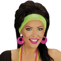 Disco oorbellen - neon roze - 4,5 cm - kunststof - 70s - verkleed sieraden