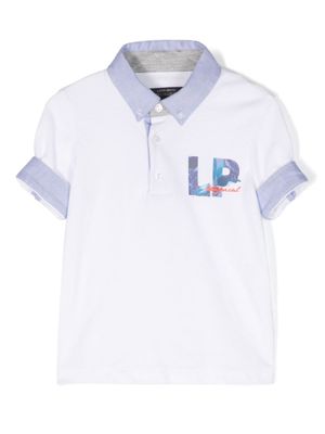 Lapin House polo en coton à logo imprimé - Blanc