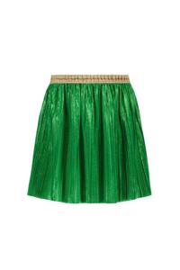 Like Flo Meisjes rok metallic plisse - Groen metallic