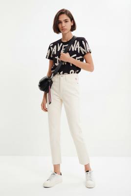 Straight fit cropped jeans - WHITE - 44