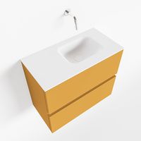 Toiletmeubel Mondiaz Ada | 60 cm | Meubelkleur Ocher | Lex wastafel Talc Rechts | Zonder kraangat