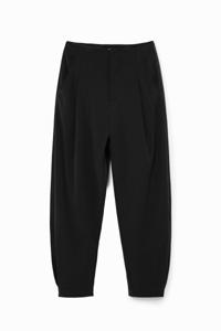 Slouchy broek met plooitjes - BLACK - XS