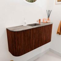 Toiletmeubel Mondiaz Joya Dlux | 93.2 cm | Meubelkleur Ruby | Faye wastafel Oza Wasbak Midden | 1 kraangat