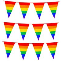 3x Stuks Boland PE vlaggenlijn - 8m - Regenboog - Universeel Thema - Vlaggenlijnen - thumbnail