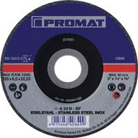 Promat Afbraamschijf | INOX | D115xS6mm | gebogen RVS | gat 22,23 mm - 4000841325 4000841325