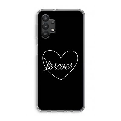 Forever heart black: Samsung Galaxy A32 5G Transparant Hoesje