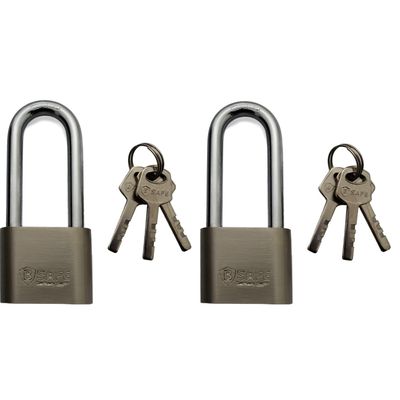 2x stuks hangsloten van edelstaal 40 mm met hoge beugel