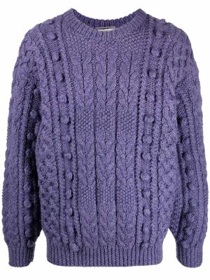 Issey Miyake Pre-Owned pull en maille torsadée épaisse (années 1980) - Violet