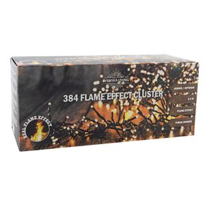 Clusterverlichting warm wit met vlam effect 384 lampjes 240 cm lichtsnoer met timer