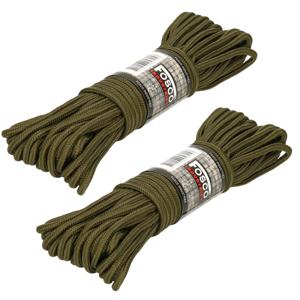 Stevig outdoor touw/koord - 2x - 5 mm - 15 meter lang - groen - multifunctioneel bindtouw