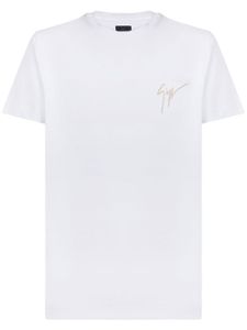 Giuseppe Zanotti t-shirt à logo brodé - Blanc