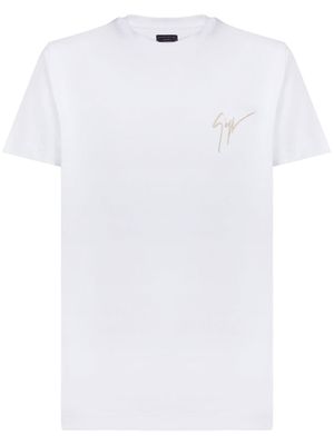 Giuseppe Zanotti t-shirt à logo brodé - Blanc