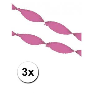 Roze crepe papier slingers 5 m   -