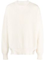 Jil Sander crew-neck ribbed-knit wool jumper - Tons neutres