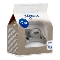 Difrax Fopspeen Dental 0-6 Maanden Pure Grijs/Clay