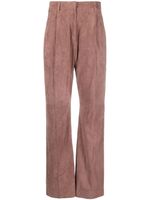 Brunello Cucinelli pantalon en cuir à coupe ample - Rose