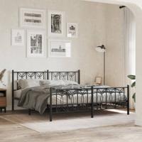 Bedframe met voetbord zonder matras metaal zwart 180x200 cm