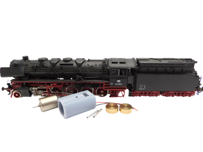 micromotor HR033F motor ombouwset voor Roco BR 43, BR 44, SNCF 150X Modelle mit Silberen Rädern