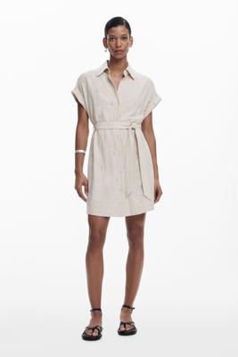 Kort geperforeerde jurk - WHITE - XL