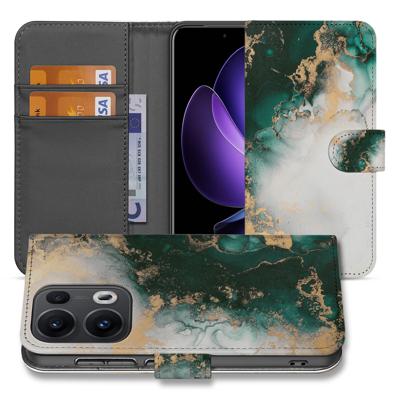 Bookcase voor OPPO Reno 13 Pro Marmer Groen Bookcase voor OPPO Reno 13 Pro Marmer Groen