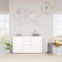 Dressoir 120x36x69 cm bewerkt hout hoogglans wit