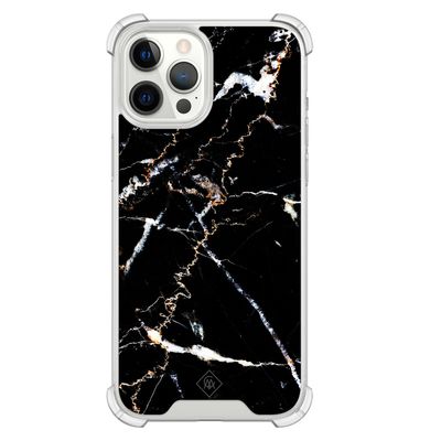 iPhone 12 Pro Max shockproof hoesje - Marmer zwart