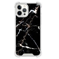 iPhone 12 Pro Max shockproof hoesje - Marmer zwart