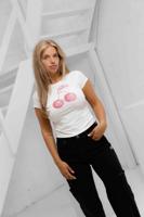 Guess Wavy Cherry Logo T-Shirt Dames Wit - Maat L - Kleur: Wit | Soccerfanshop